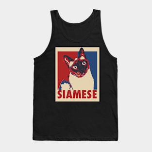 Siamese Cat Pop Art Style Tank Top